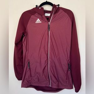 Maroon Adidas Rain Coat SZ S